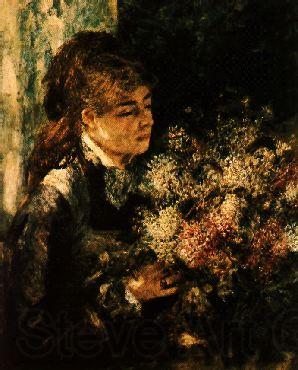 Pierre Renoir Woman with Lilacs Norge oil painting art